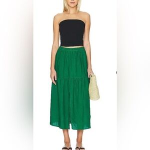 National LTD Elegant Green Midi Skirt